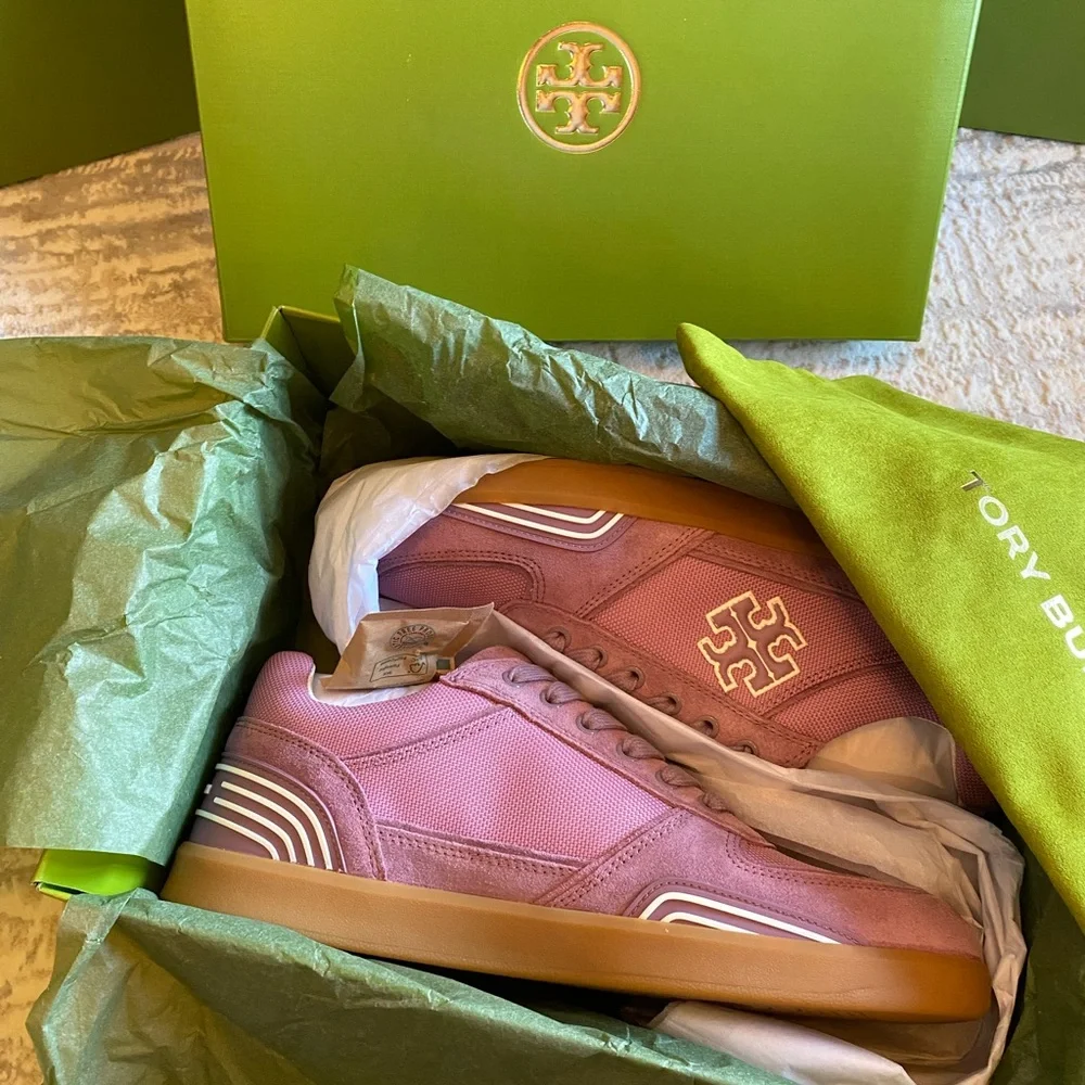 Tory Burch Clover Court Nylon/ Suede Sneakers